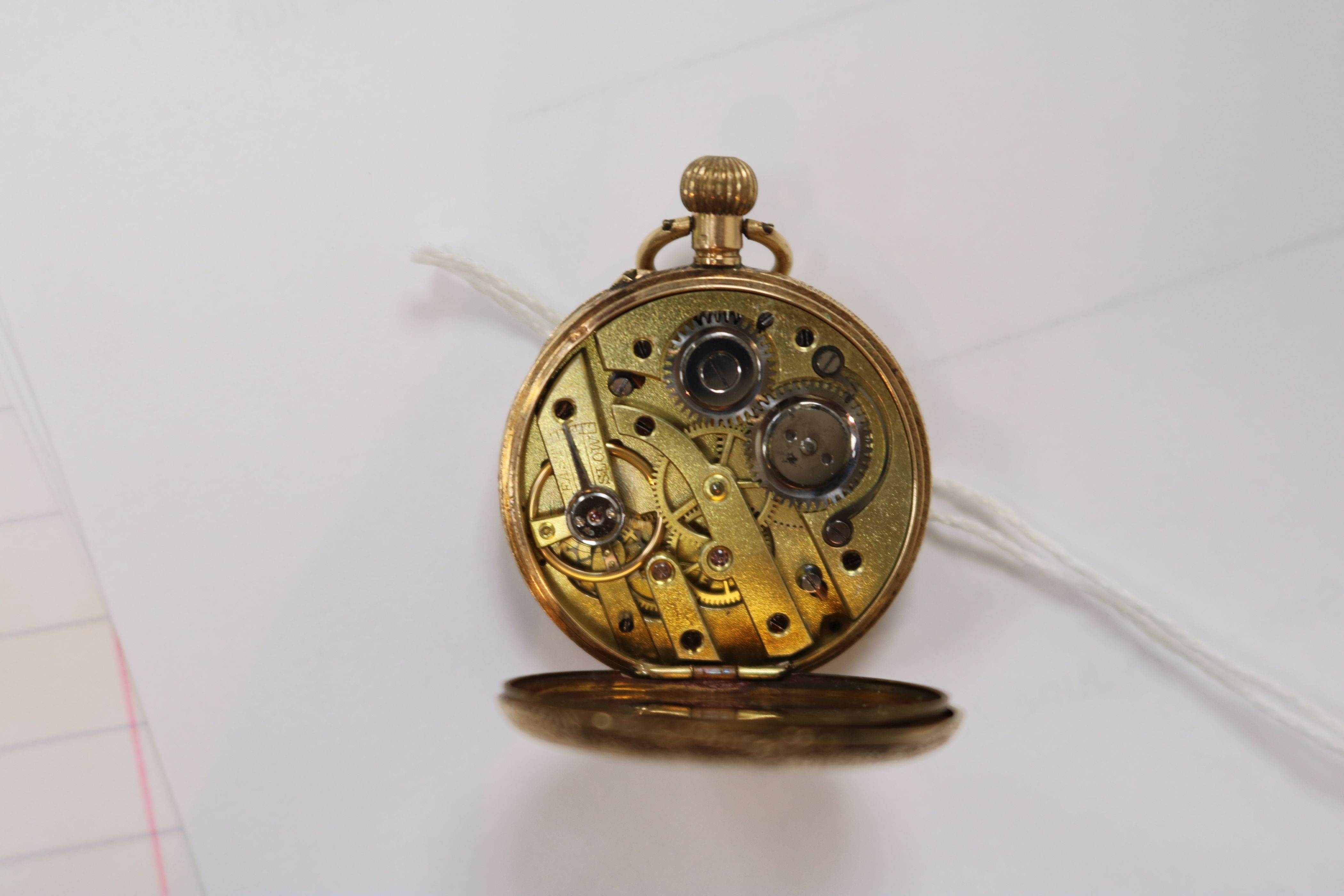 A cased Swiss 14ct gold fob watch. - Image 5 of 5