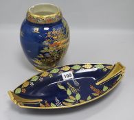 A Carltonware vase and a dish