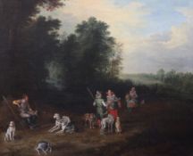 Follower of Ludolph de Jonge (1616-1697)oil on canvas'The Hunting Party'26 x 32in.