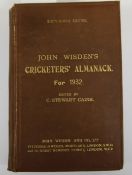 A Wisden Cricketers' Almanack for 1932, original hardback binding