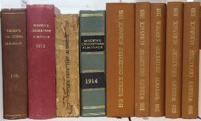 Wisden Cricketers' Almanacks: 1911-1919 mixed rebound hardbacks, original soft covers and Willows