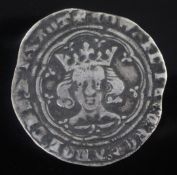 An Edward III Pre-Treaty period groat, London Mint, mintmark Cross, loss to flange otherwise F