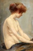 Attributed to Allen Douglas Davidson (1873-1932)oil on muslin laid on cardNude study7.5 x 5in.