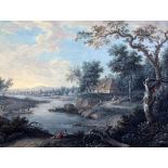Attributed to Henri Desire Van Blarenberge (1734-1812)gouacheFigures in a river landscape6.5 x 8.