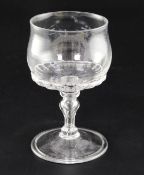 An English sweetmeat glass, c.1720-30, with a frill modelled collar, inverted baluster stem and