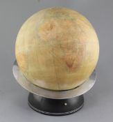 A Joseph Lucas Ltd electric globe, illuminating and rotating within a chrome bezel, height 14in.