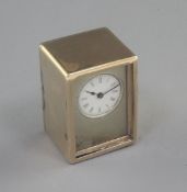 An Edwardian 9ct gold cased miniature timepiece by Charles & George Asprey, with Roman dial, London,