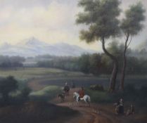 Early 19th Century German Schooloil on canvasTravellers in an open landscape20 x 23.5in.