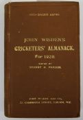 A Wisden Cricketers' Almanack for 1920, with original brown hardback binding and gilt lettering