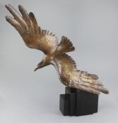 Alexandre Kelety (1918-1940). A bronze model of an eagle in flight, signed on the black marble