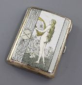 A late 19th/early 20th century Austro-Hungarian 900 standard silver and enamel cigarette case,