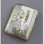 A late 19th/early 20th century Austro-Hungarian 900 standard silver and enamel cigarette case,