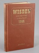 A Wisden Cricketers' Almanack for 1944, original brown hardback binding with gilt lettering