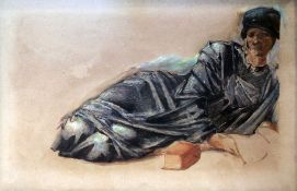 Sir Edward Coley Burne-Jones (1833-1898)pastel and watercolour on buff paperSketch of Lady Burne-