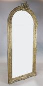 A 19th century French giltwood and gesso pier glass, W.2ft 10in. H.6ft 6in.