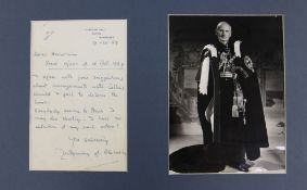 Montgomery, Bernard Law, 1st Viscount Montgomery of Alamein (1887-1976). An autograph letter,