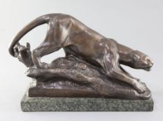 George Frederick Morris Harding (1874-1964). A bronze model of a stalking panther, signed and