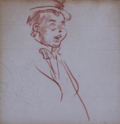 William Orpen (1878-1931)sanguine chalk'Entertainer'Pyms Gallery label verso5.5 x 5.5in.