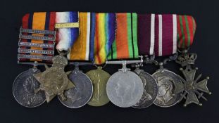 An extensive group of SA to WW2 medals to W.O, G. Ashby Royal Lancers comprising Q.S.A, WW1 trio,