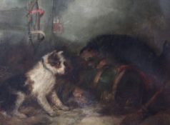 George Armfield (1808-1893)oil on canvasTerriers ratting in a stablesigned and indistinctly