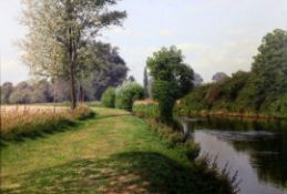 David Smith (b.1949)oil on canvas'River Chelmer at Baddow, Essex',signed, Stacy Marks label