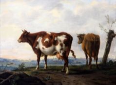 Abraham Bruining van Worrell (1787-1832)oil on wooden panelCattle in landscapesigned10 x 13.5in.