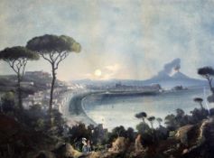 Luigi Roberto (Italian, 1845-1910)pair of watercolour and gouache'Napoli da Posillipo' and 'Vico