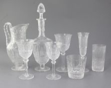 An extensive St Louis crystal one hundred and six piece suite of 'Tommy' drinking glasses, including