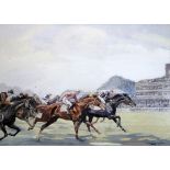 § Charles Walter Simpson (1885-1971)gouacheThe Coronation Stakes, Royal Ascot, 1928signed21 x 30in.