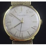 A gentleman's 18ct gold International Watch Co manual wind dress wrist watch, with baton numerals,
