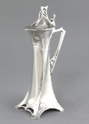 A WMF Secessionist design ewer decorated with stylised foliage 14in.