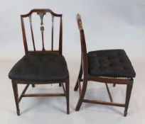 A set of six Hepplewhite style George III mahogany dining chairs with Prince of Wales feather