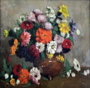 Gottfried Van Pelt (1873-1926)oil on boardStill life of flowers in a pottery vasesigned15 x 15.5in.