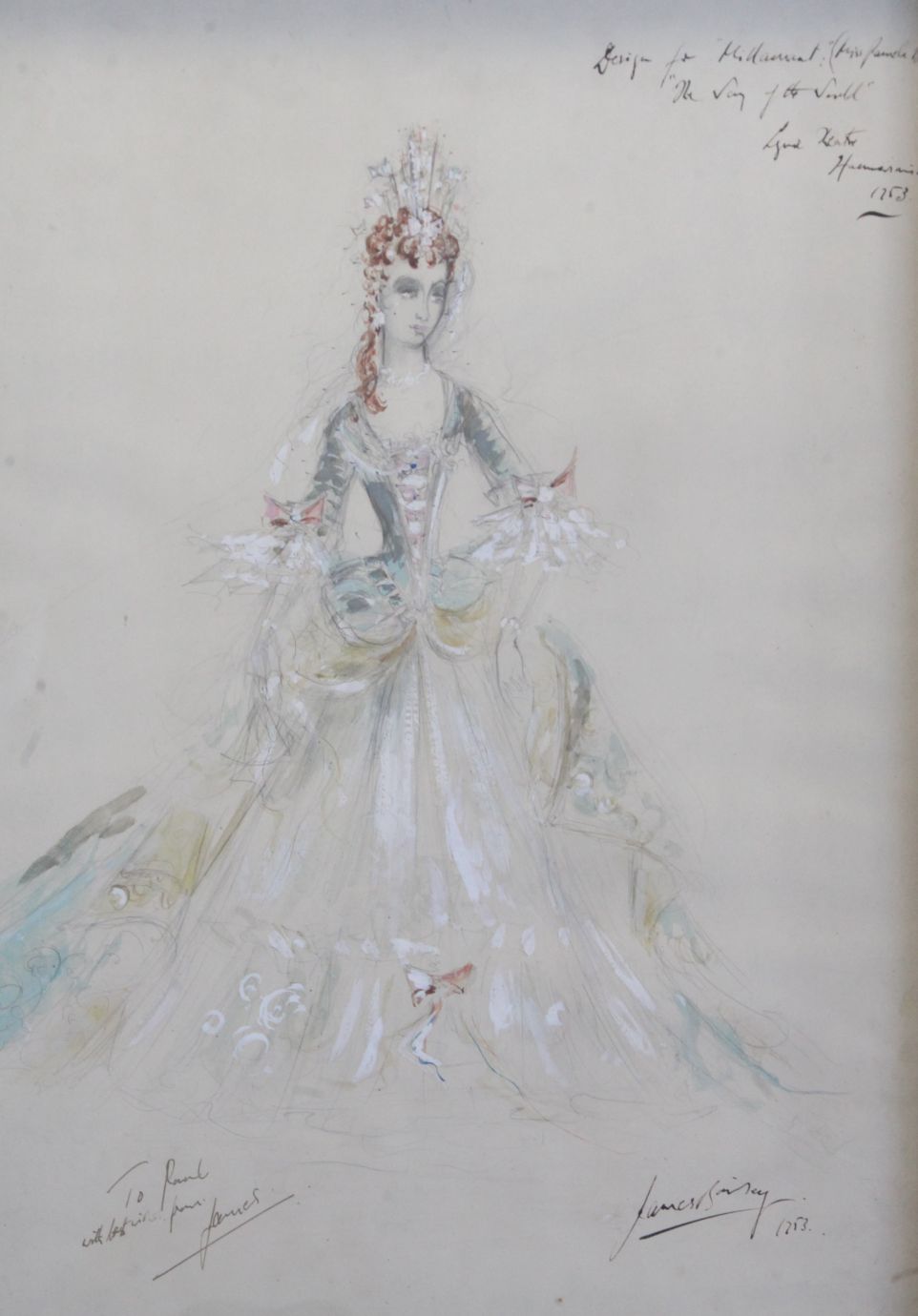 Cecil Beaton (1904-1980)watercolourStudy of an elegant lady in a drawing room, signed with - Image 2 of 2