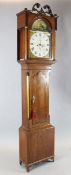 George Maule of Wooler. An early 19th century inlaid oak eight day longcase clock, the arched dial