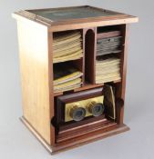 A Smith, Beck & Beck Achromatic stereoscopic slide viewer, no.1717, housed in a fine mahogany desk