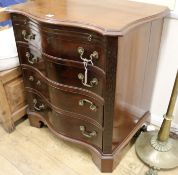 A Georgian style mahogany serpentine chest of drawers, W.75cm
