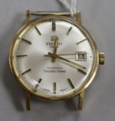 A gentleman's gold Tissot Seastar Seven automatic wrist watch (no strap).