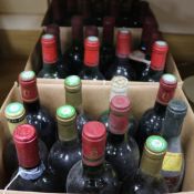 Thirty one assorted bottles of mainly red wine including one Chateau Musar, 1988 and one Chateau