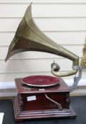 A HMV style wind up gramophone