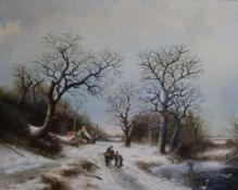 Max Brandrett, pair of oils, winter landscapes, signed, 40cm x 50cm