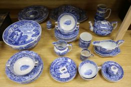 A Copeland Spode blue and white dinner service