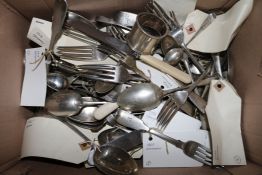 A harlequin part canteen of 19th and 20th century silver cutlery, various dates, pattern and makers,