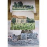 Robert Tavener, three watercolours, including View of Dieppe, signed, largest 32cm x 42cm