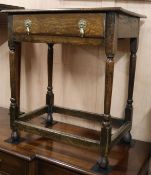 A William and Mary style oak lowboy, W.626cm