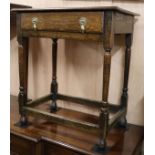 A William and Mary style oak lowboy, W.626cm