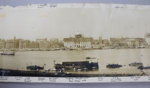 An early 20th century panoramic photo of Shanghai harbour