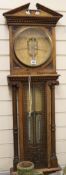 A Joseph Davis & Co Royal Polytechnic barometer, with carved walnut case, H.117cm