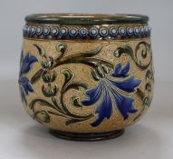 A Doulton Lambeth jardiniere, by Louisa E. Edwards 1884