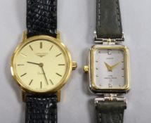 A lady's Longines watch and a Michel Herbelin watch.